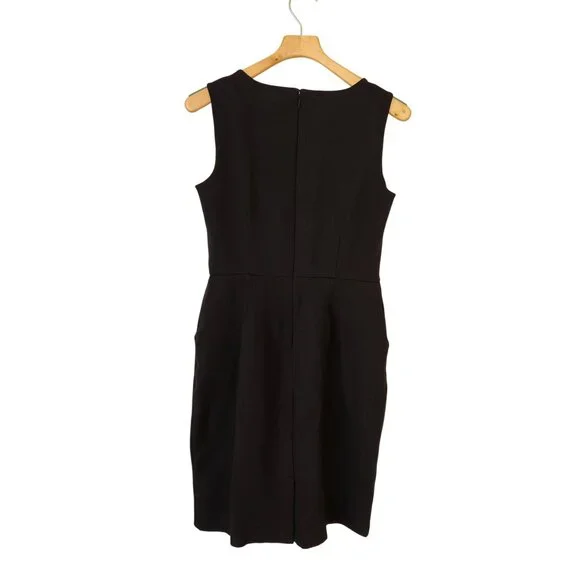 Lands End Black Ponte Sleeveless Sheath Dress Office Work Party Classic Elegant - Picture 2 of 13